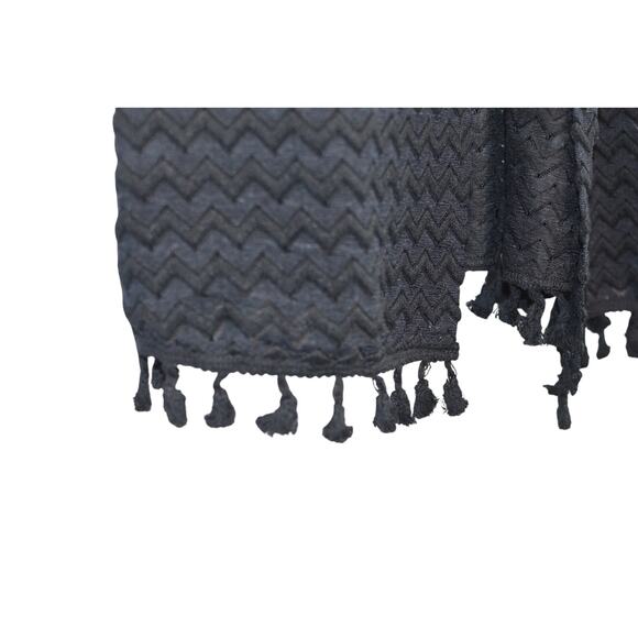 Miken Swim Women's Tie Waist Chevron Knit Coverup in Black - Picture 6 of 7